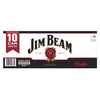 Jim Beam White & Cola 10Pk Can 375mL 10Pk