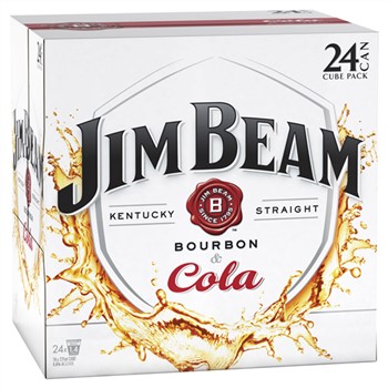 Jim Beam White Cube Can 4.8% 375mL Ctn 24